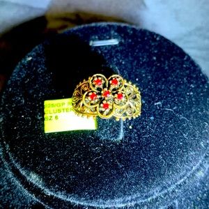 New Adjustable Sterling and Gold Cluster Ring 💍